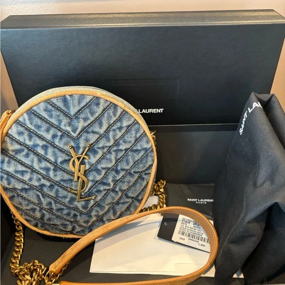 YSL Saint Laurent Denim Rodeo Crossbody Bag - Picture 1 of 7